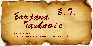 Borjana Tasković vizit kartica